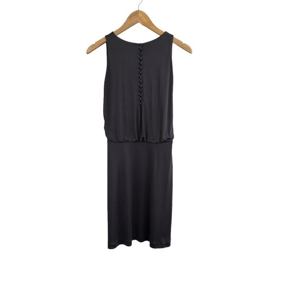 NEW Susana Monaco Silk Metal Gray Mini Dress Button Back Detail Size 6 - Picture 6 of 11